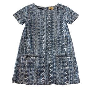 True Craft Girls Blue Boho Print A-Line Dress, Toodler Girl Size 3T